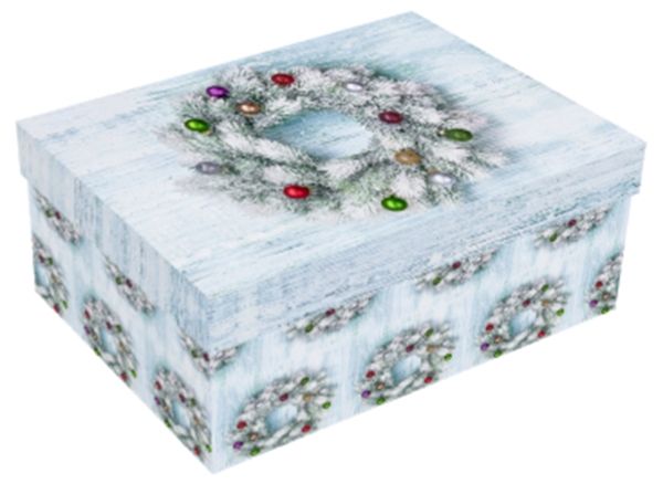 A set of gift boxes Christmas wreath 36.4 * 28 * 16.5 - 17.7 * 10 * 7.7cm, 10 pcs.