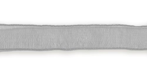Стрічка з органзи, сіра, ширина 1 см; 45,7 м в рул.