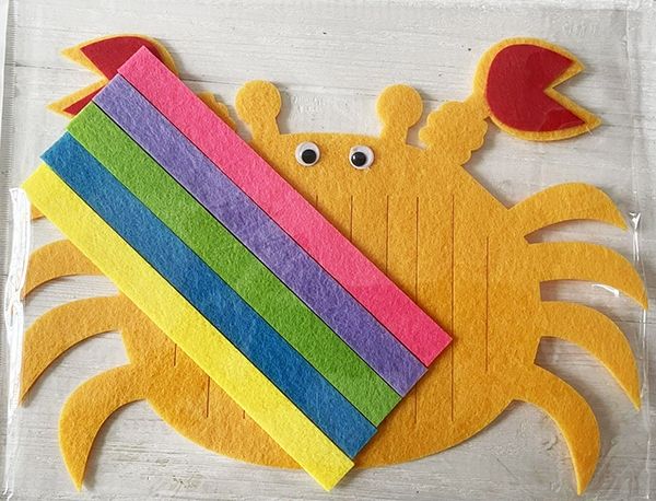 Decorative item made of felt Crab development kit 18.5 * 20.5 cm / U