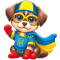 Rhinestone set (sticker) Protective dog, 10*10 cm