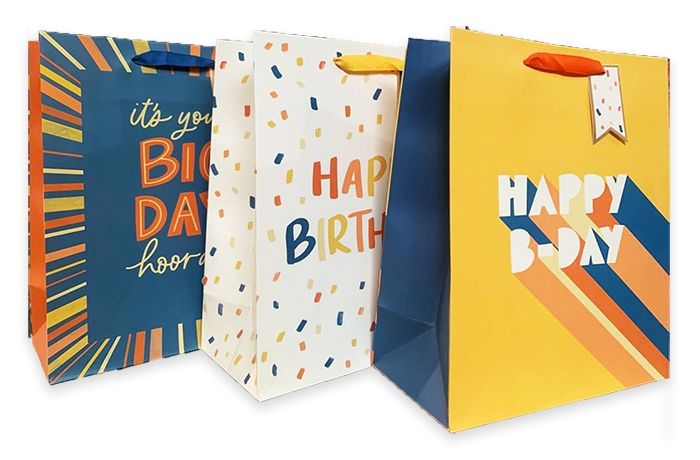 Package 27*32*13 cm paper Happy birthday, mix 12 pcs in a pack.
