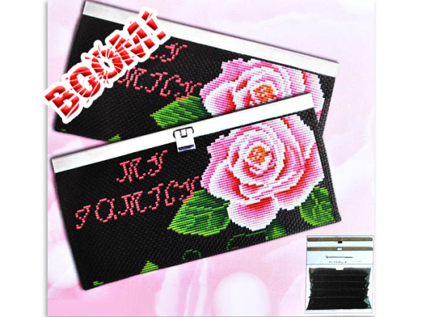 Set for needlework Purse Pink DIV rose