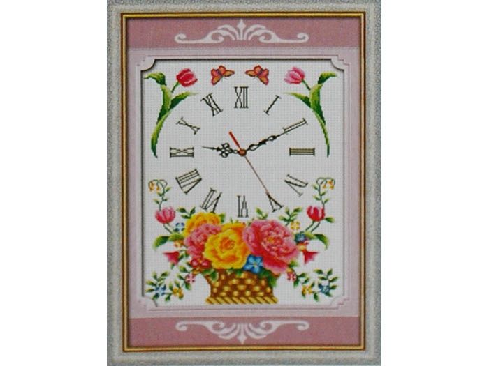 Набір для вишив. 5D "Годинник "Кошик піонів" 42*55 см (70009)
