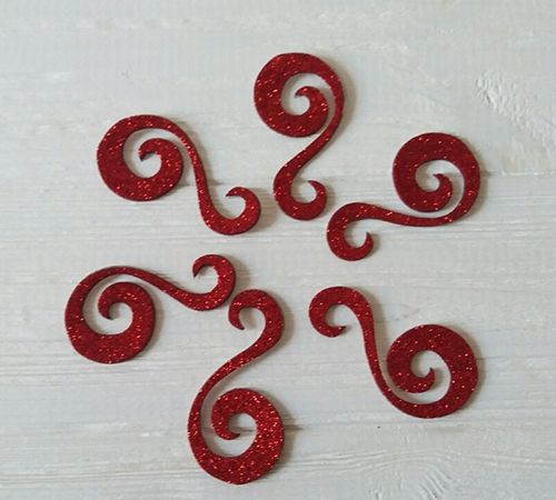 Decorative product made of felt Wenzel-2 with glitter, 6.2 cm, 50 pcs per pack (sticker)
