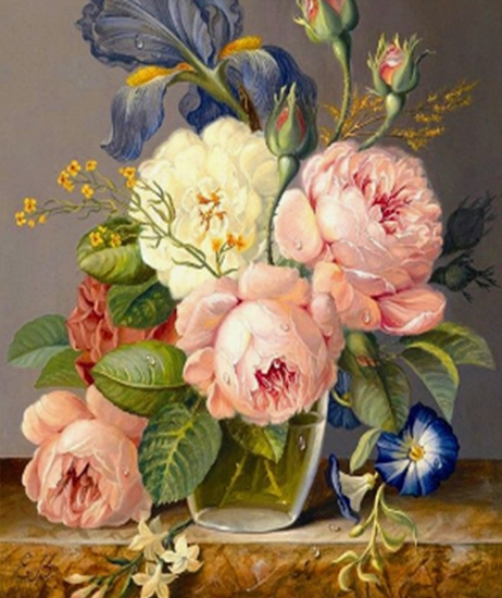 Dutch bouquet, 40*50cm. Set with rhinestones (canvas+holder)