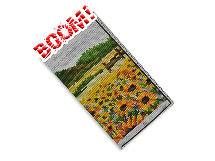 Kit embroidery cross Purse a Field of sunflowers