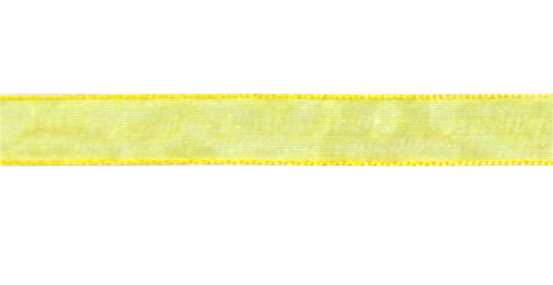 Стрічка з органзи, жовта, ширина 0,6 см; 457 м в рул. (15)