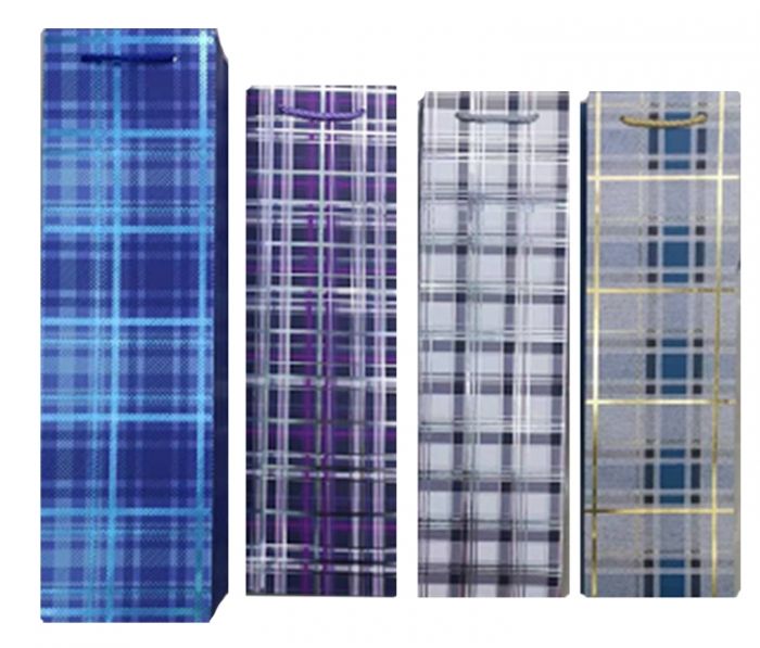 Package for a bottle, 11*38*8 cm. Plaid shirt, 12 pcs in a package.