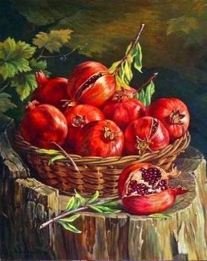 Oriental still life 20 * 30 cm. Set for creativity with rhinestones on a stretcher.