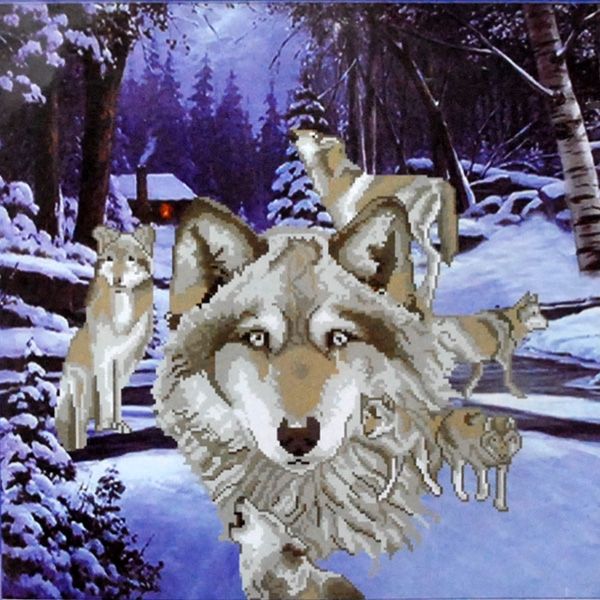 Set d/5D embroidery Wolves 60*60
