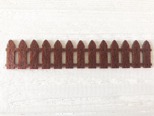 Felt decorative product Fence, 12.5 * 3 cm, 40 pcs in a bag./U