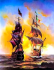 On the waves of the sun, 40*50cm. Set with rhinestones (canvas+holder)