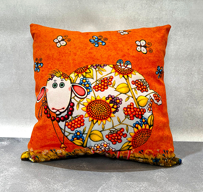 Guelder rose pillow sheep