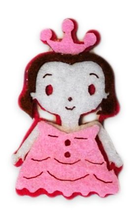Decor from felt Princess, 5 cm, 20 pcs per pack.