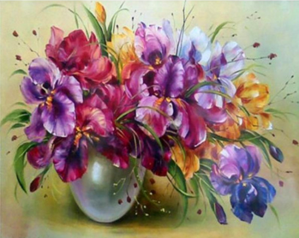 Bouquet for a good mood, 30*40 cm. Set for creativity with rhinestones on a stretcher