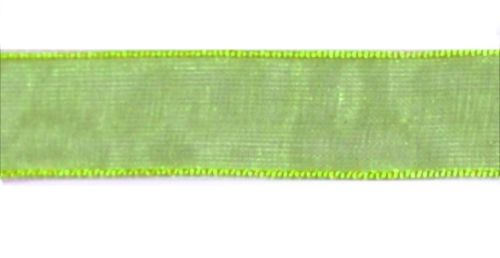 Стрічка з органзи, болотна, ширина 1,5 см; 45,7 м в рул. (ВК17)