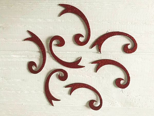 Decorative product Monogram-2 with glitter, 6.5 cm, 50 pcs per pack (sticker)