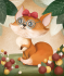 Clever squirrel. Siver O. 21*25 cm. Set for creativity with rhinestones on cardboard