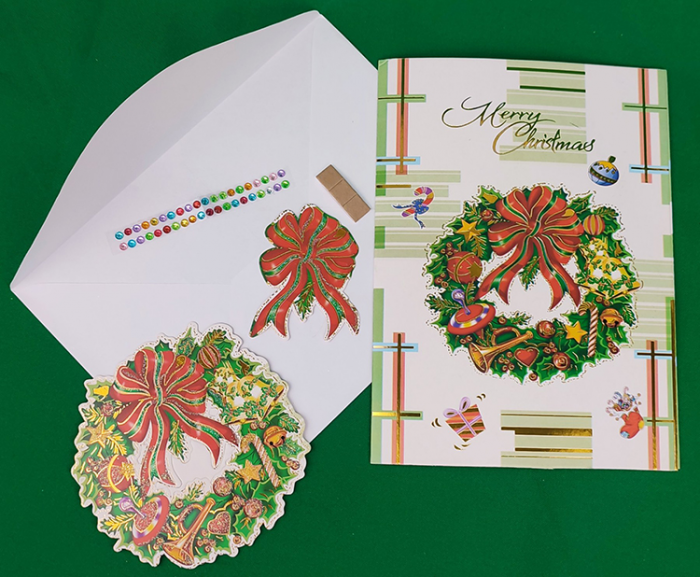 3D postcard with rhinestones and DIY envelope, 15*20 cm/HP 1