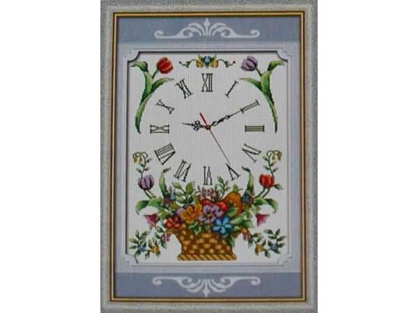 Kit embroidery cross Watch with basket of wild flowers