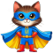 Rhinestone set (sticker) Cat protector, 10*10 cm