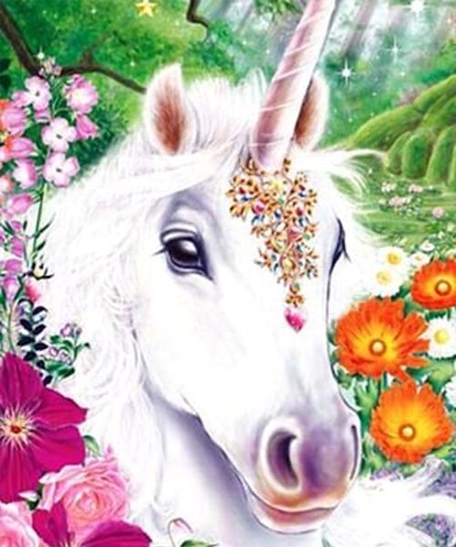 Creativity kit with rhinestones on cardboard 5D Unicorn 21 * 25 cm