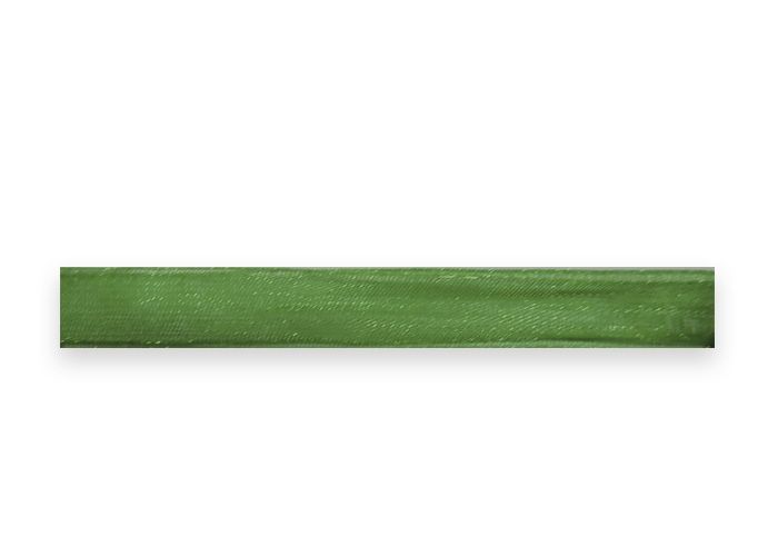 Tape made of organza, dark green, w. 1 cm; 457 m in the rudder.
