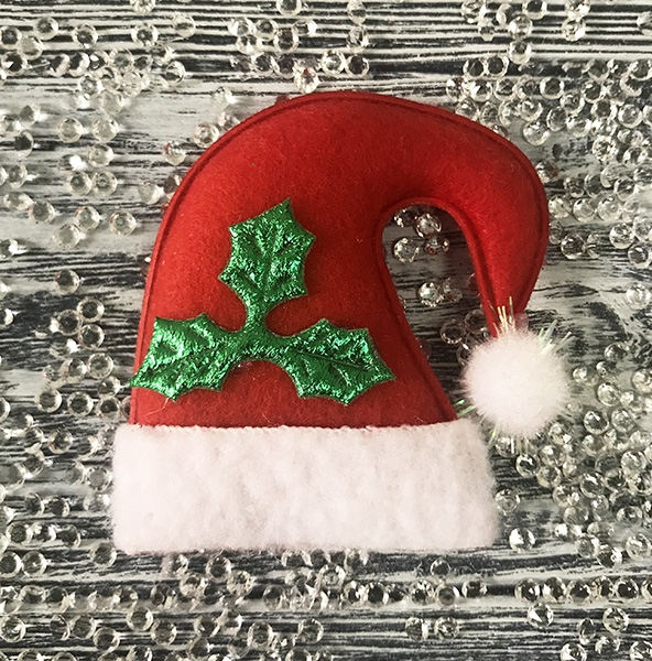 Textile decor Santa's hat, 7 cm, 25 pcs. per pack
