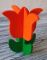 Decorative item made of felt Tulip 3D, 15 cm, orange