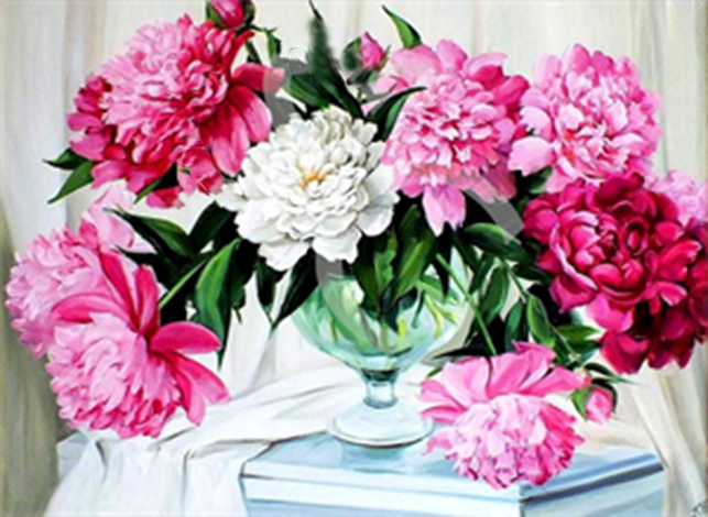 Bouquet from the heart, 30*40 cm. Set for creativity with rhinestones on a stretcher