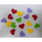 Decor made of felt Heart 2 cm, 100 pcs per pack, mix colors