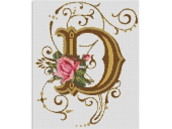 Kit embroidery cross Letter D