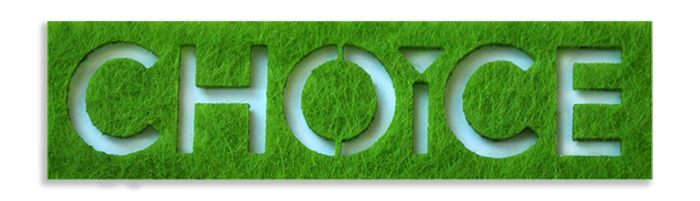 Logo out of felt for a national manufacturer of products of therapeutic food CHOICE
