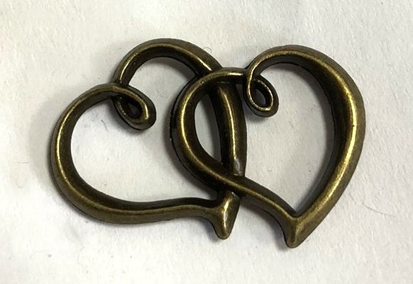 Metal fittings Heart, bronze, 31 mm