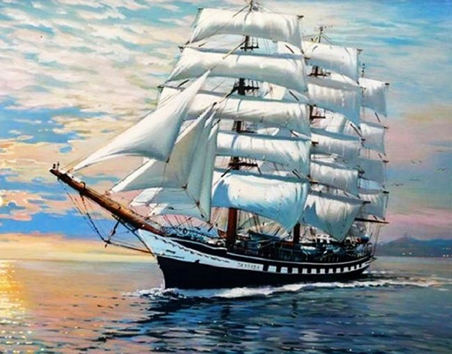 Under sails 20*30 cm. Set for creativity with rhinestones on a stretcher