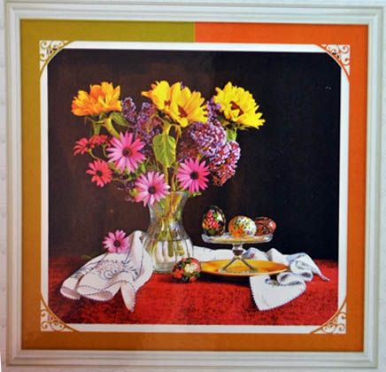 Set for creativity with rhinestones 5D Flowers and Easter eggs